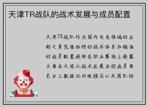 天津TR战队的战术发展与成员配置